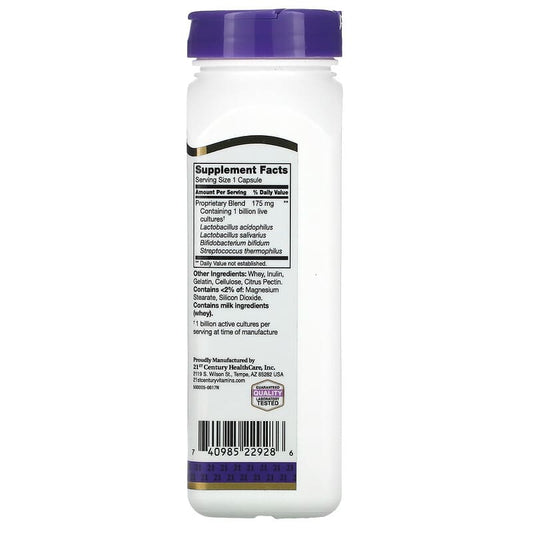 Bottle of 21st Century Acidophilus Probiotic Blend on a white background