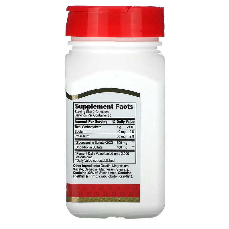 Bottle of 21st Century Glucosamine Chondroitin supplement on a white background