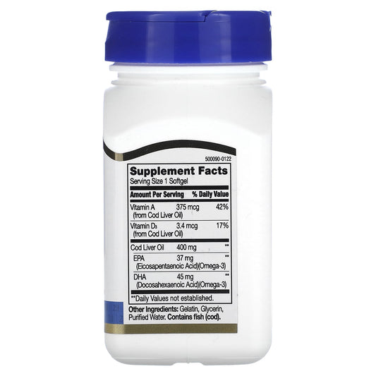 21ST Century NORWEGIAN COD LIVER OIL 110 SOFTGELS for healthy heart support