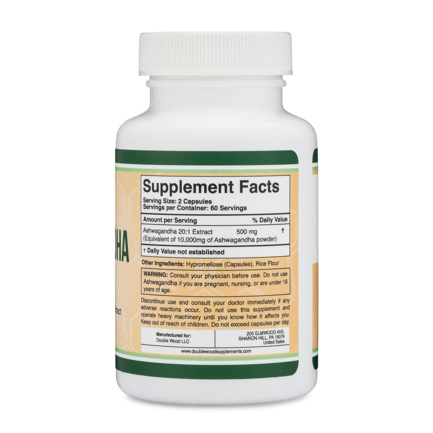 Supplement bottle with label showing 'Supplement Facts' on a white background