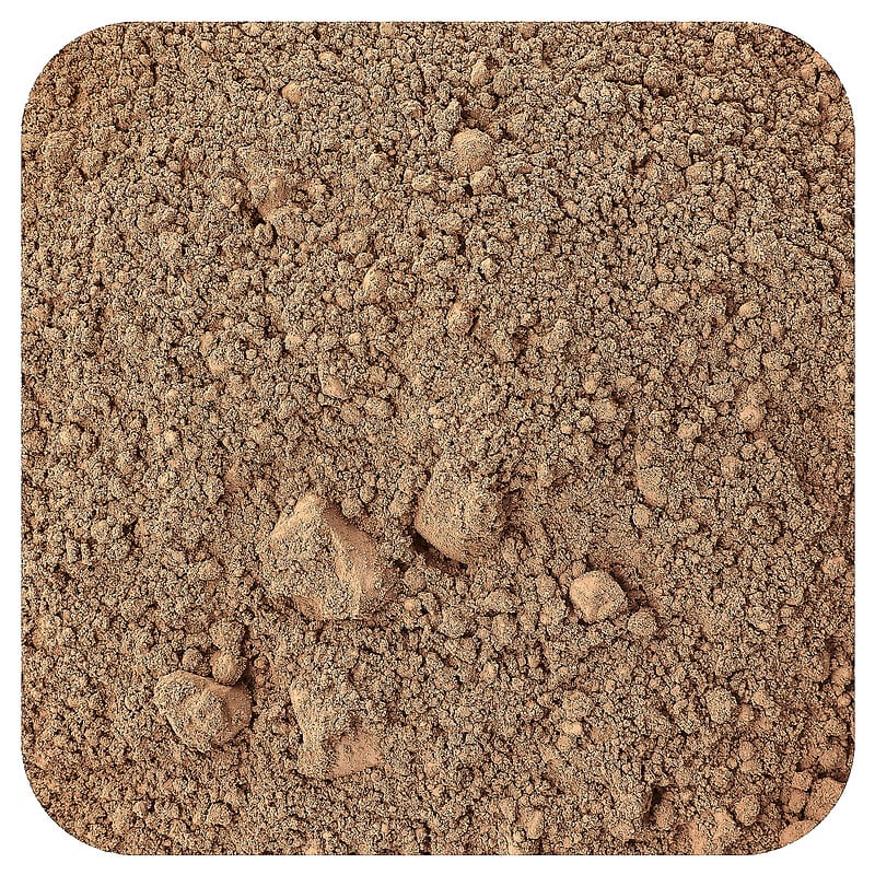 California Gold Nutrition Organic Cacao Powder with cacao bean illustration on a white background