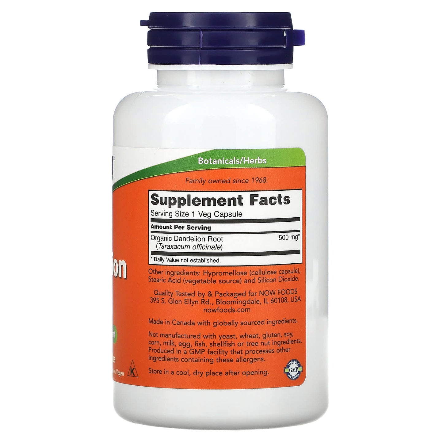 Supplement bottle with label on a white background