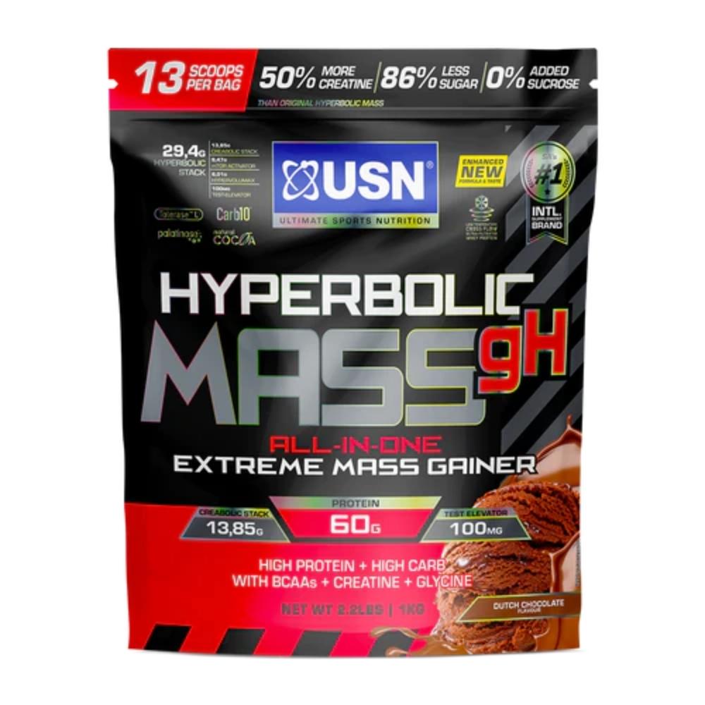 USN Hyperbolic Mass GH supplement package on a white background
