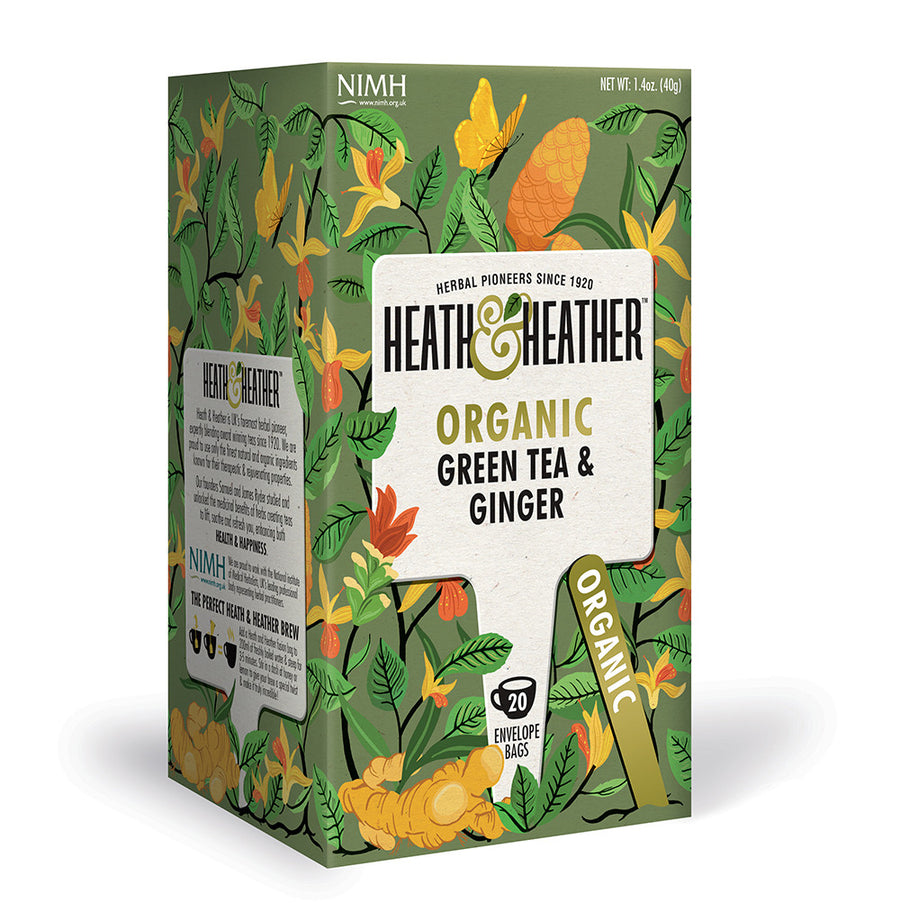 Heath and Heather Organic Green Tea & Ginger 20 bags