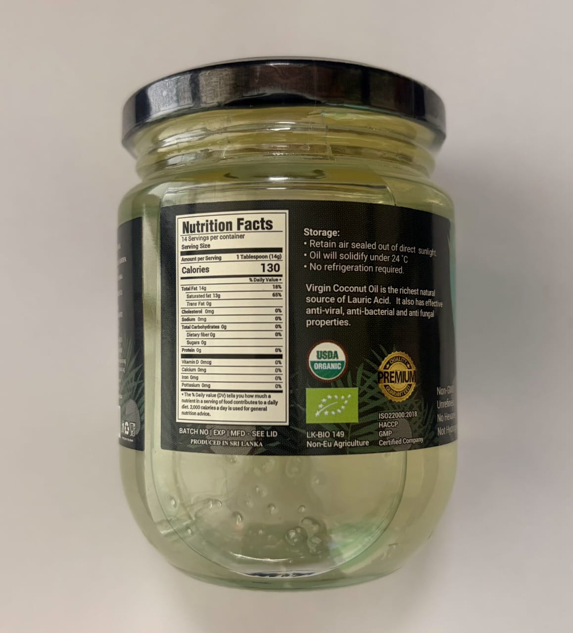 Huile de noix de coco bio pressée à froid Coconut Joy 100 % crue 220 ml