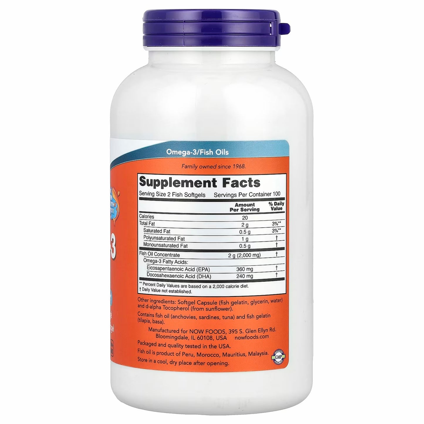 NOW Foods
Omega-3 Fish Oil, 1,000 mg, 200 Fish Softgels
