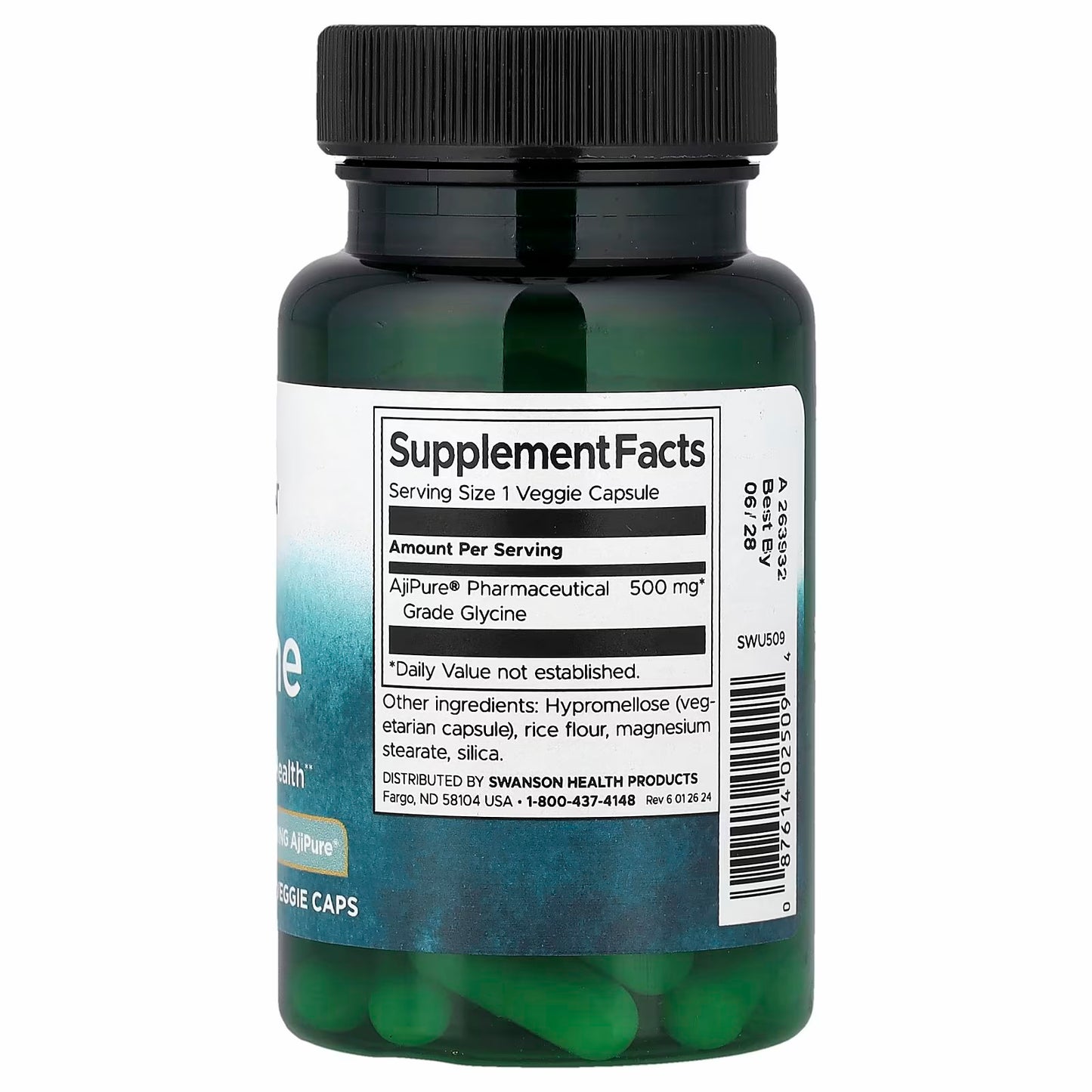 Swanson
Glycine, 500 mg, 60 Veggie Caps