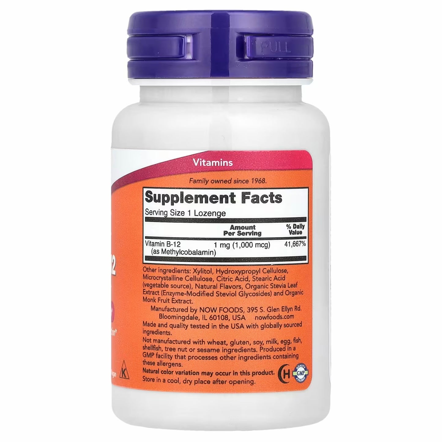 NOW Foods
Methyl B12 B-12, 1,000 mcg, 100 Lozenges