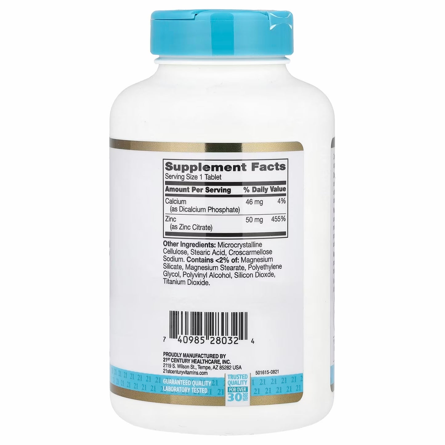 21st Century Zinc Citrate, 50 mg, 360 Tablets