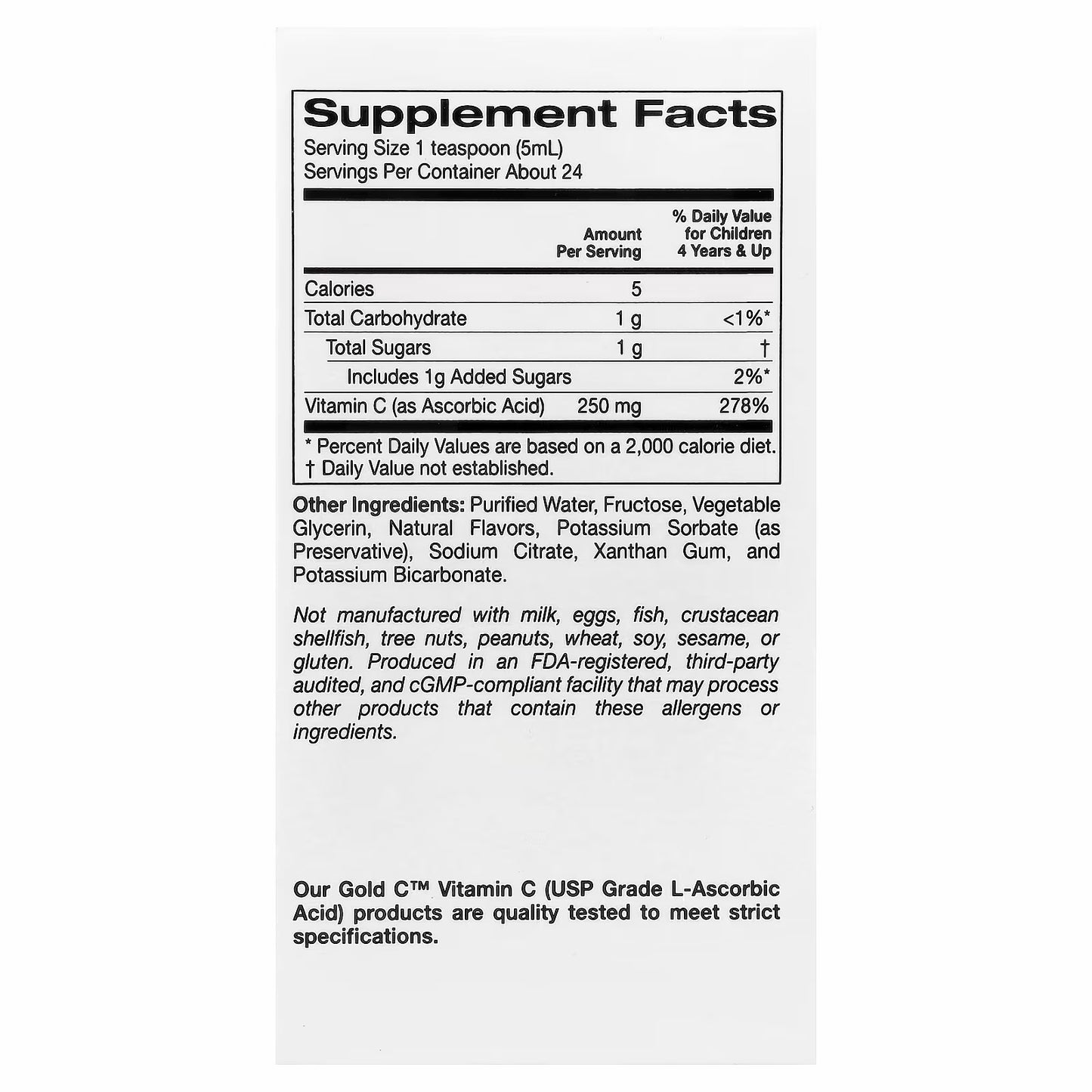 California Gold Nutrition Kids Gold C™, Liquid Vitamin C, Orange, 118 ml