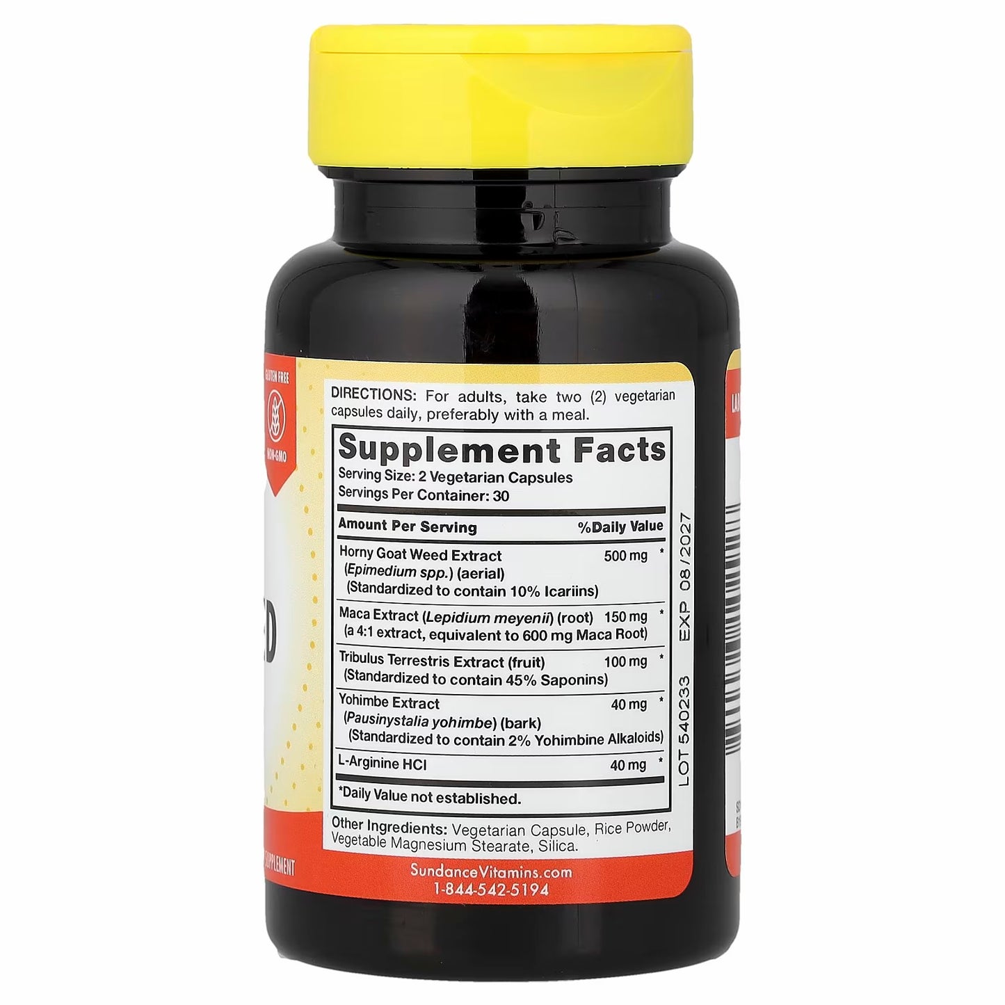 Sundance Vitamins Horny Goat Weed Complex, 60 Vegetarian Capsules