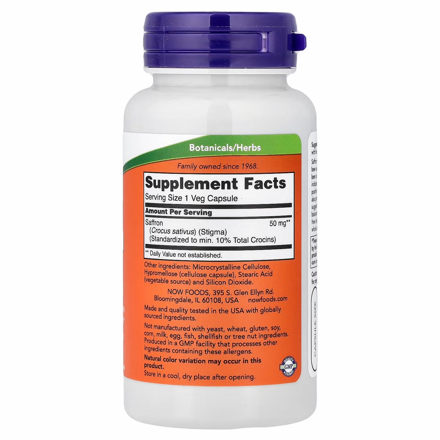 NOW Foods Saffron, 50 mg, 60 Veg Capsules