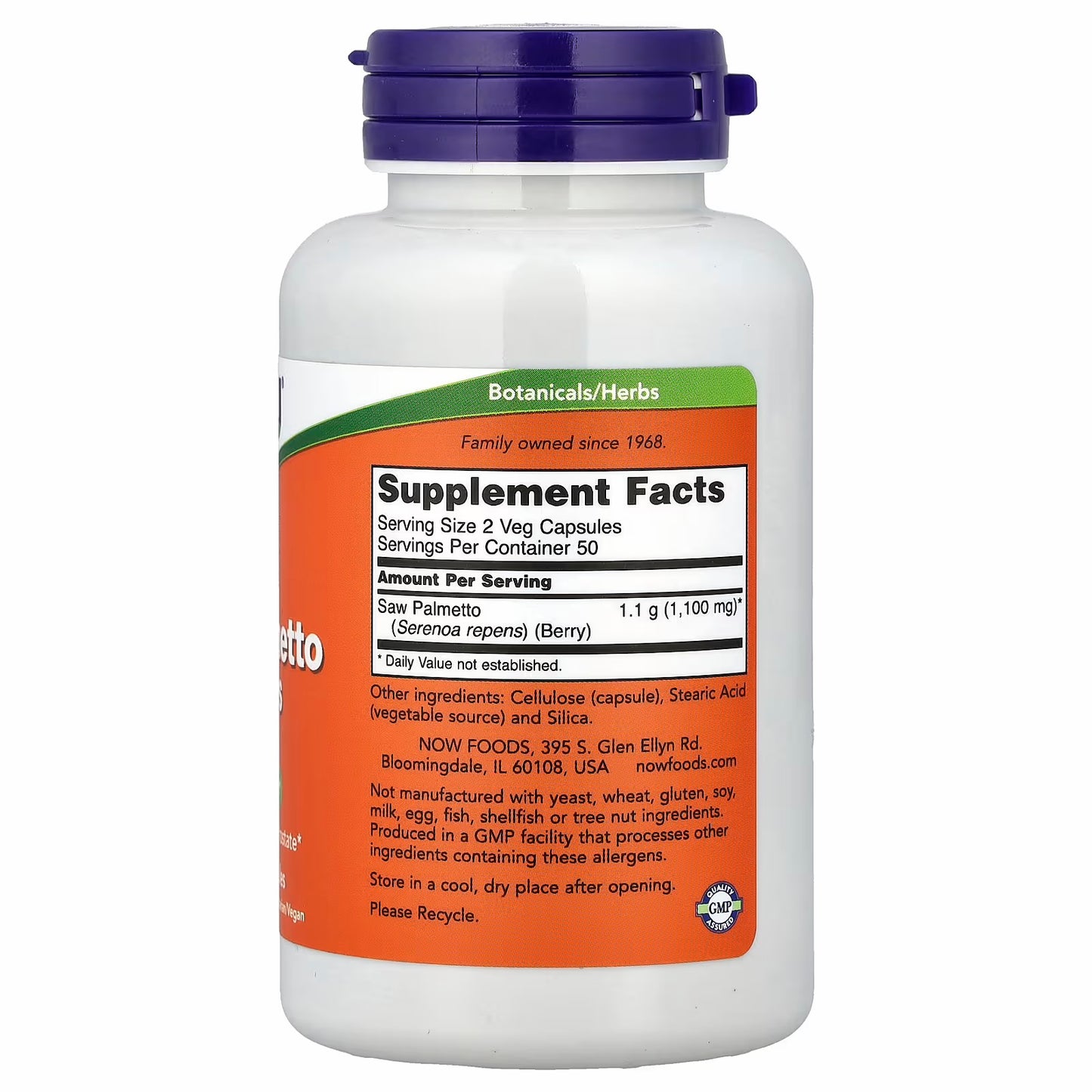 NOW Foods Saw Palmetto Berries, 550 mg, 100 Veg Capsules