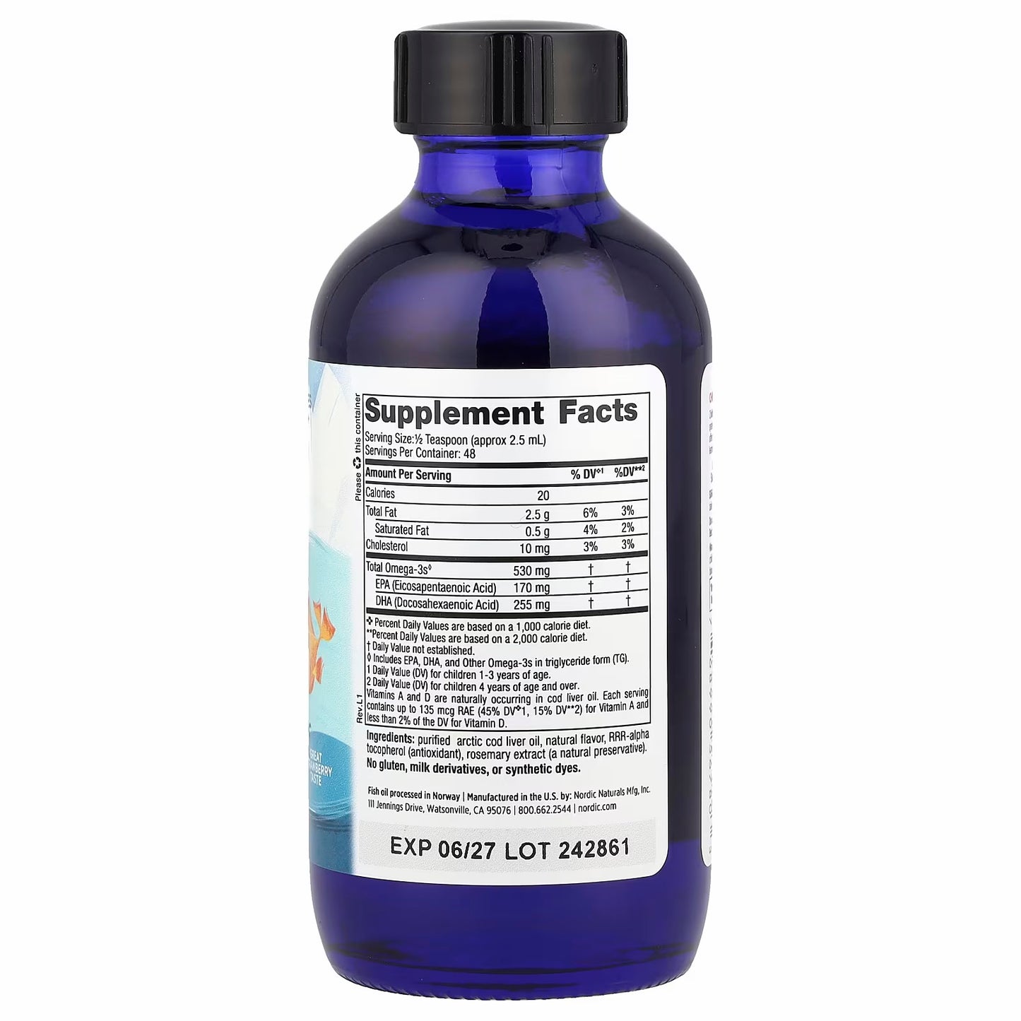 Nordic Naturals Children's DHA™, Ages 1+, Strawberry, 4 fl oz (119 ml)