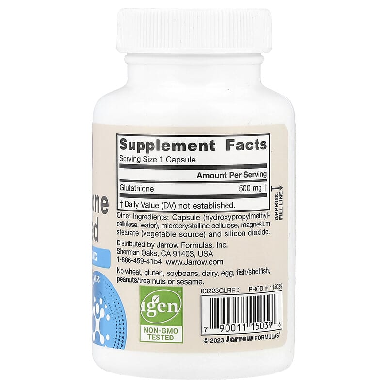 Jarrow Formulas, Vegan Glutathione Reduced, 500 mg, 60 Veggie Cap
