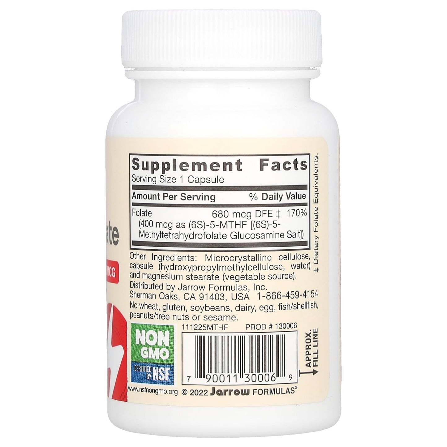 Supplement bottle with label showing 'Non-GMO' certification on a white background