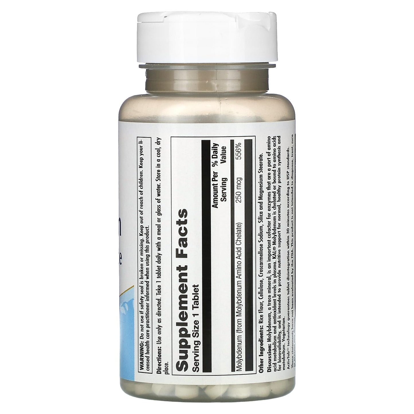 Supplement bottle with label on a white background