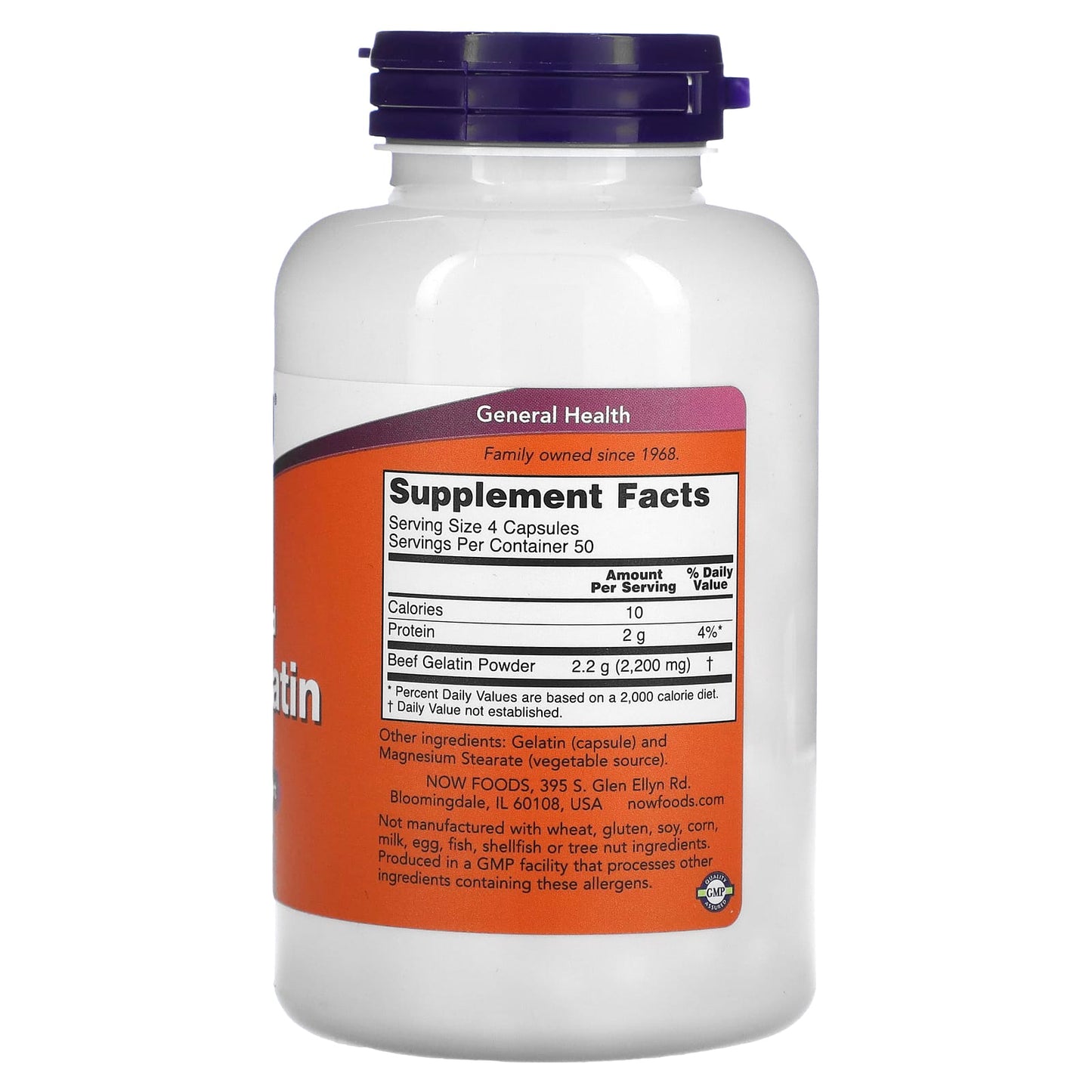 Supplement bottle with label on a white background