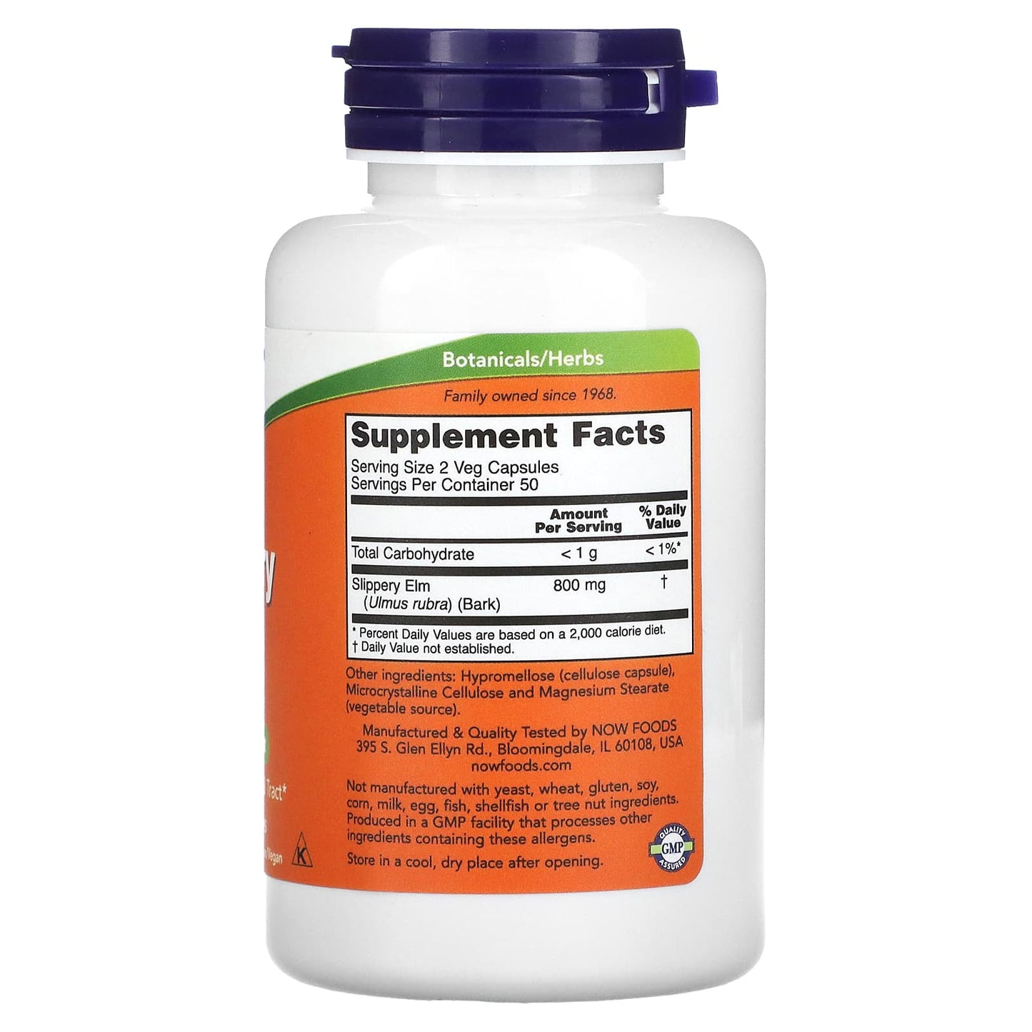 Supplement bottle with orange label on a white background