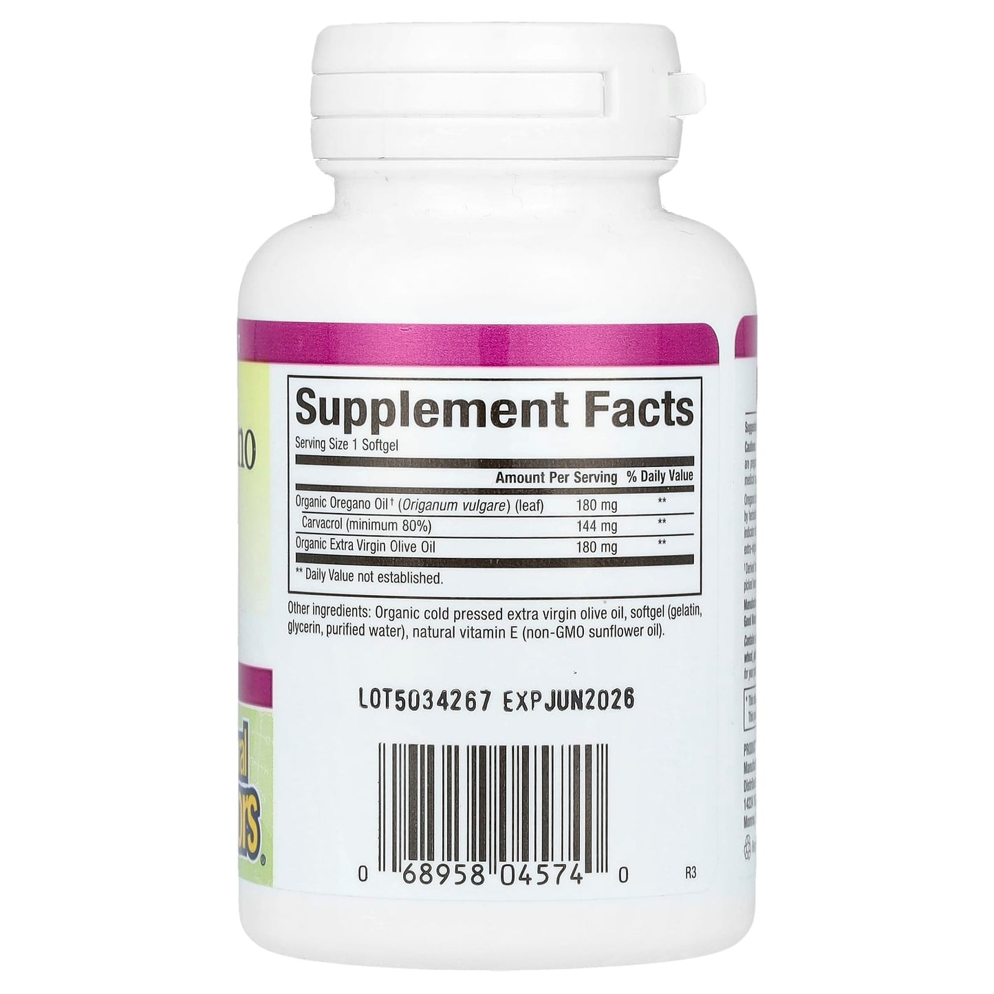 Supplement bottle with 'Supplement Facts' label on a white background