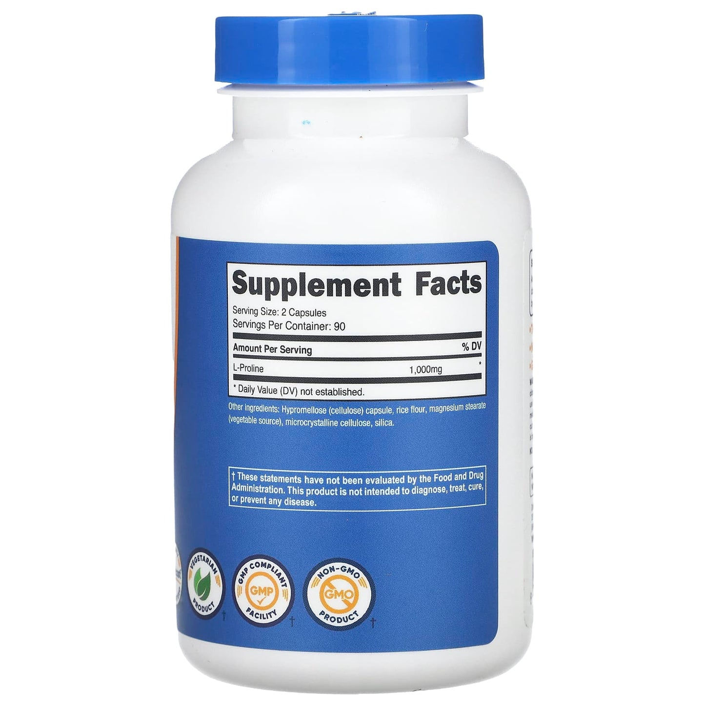 Nutricost, L-Proline, 1,000 mg, 180 Capsules (500 mg per Capsule)