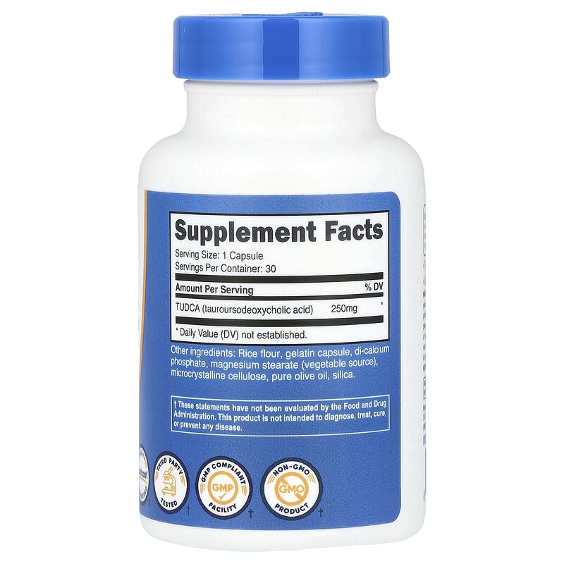 Nutricost TUDCA supplement bottle on a white background
