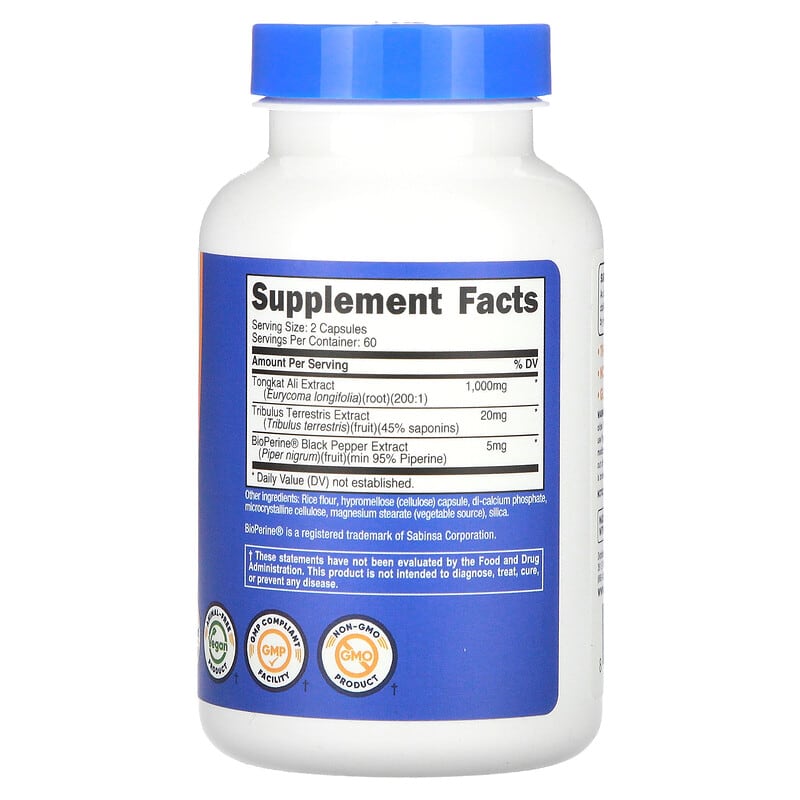 Nutricost Tongkat Ali supplement bottle on a white background