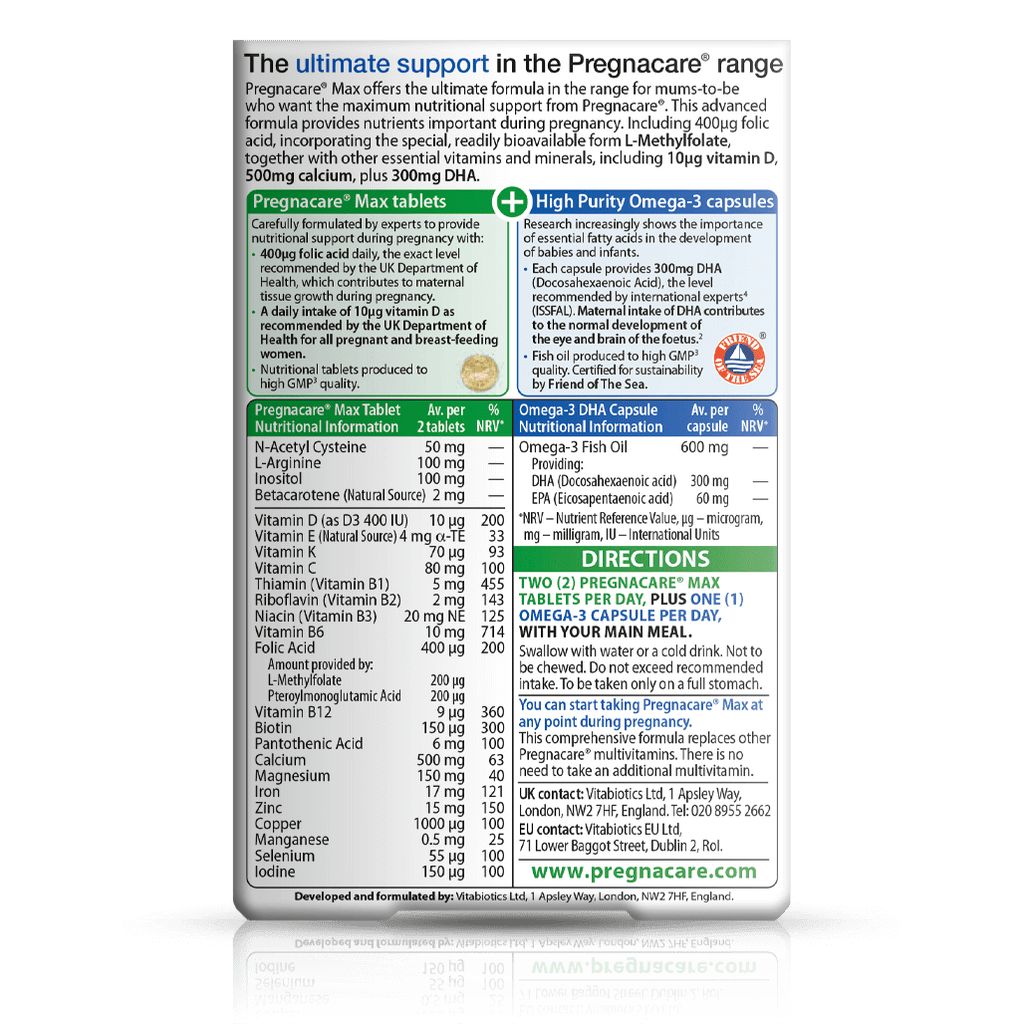 Pregnacare Max 84 Comprimés Capsules