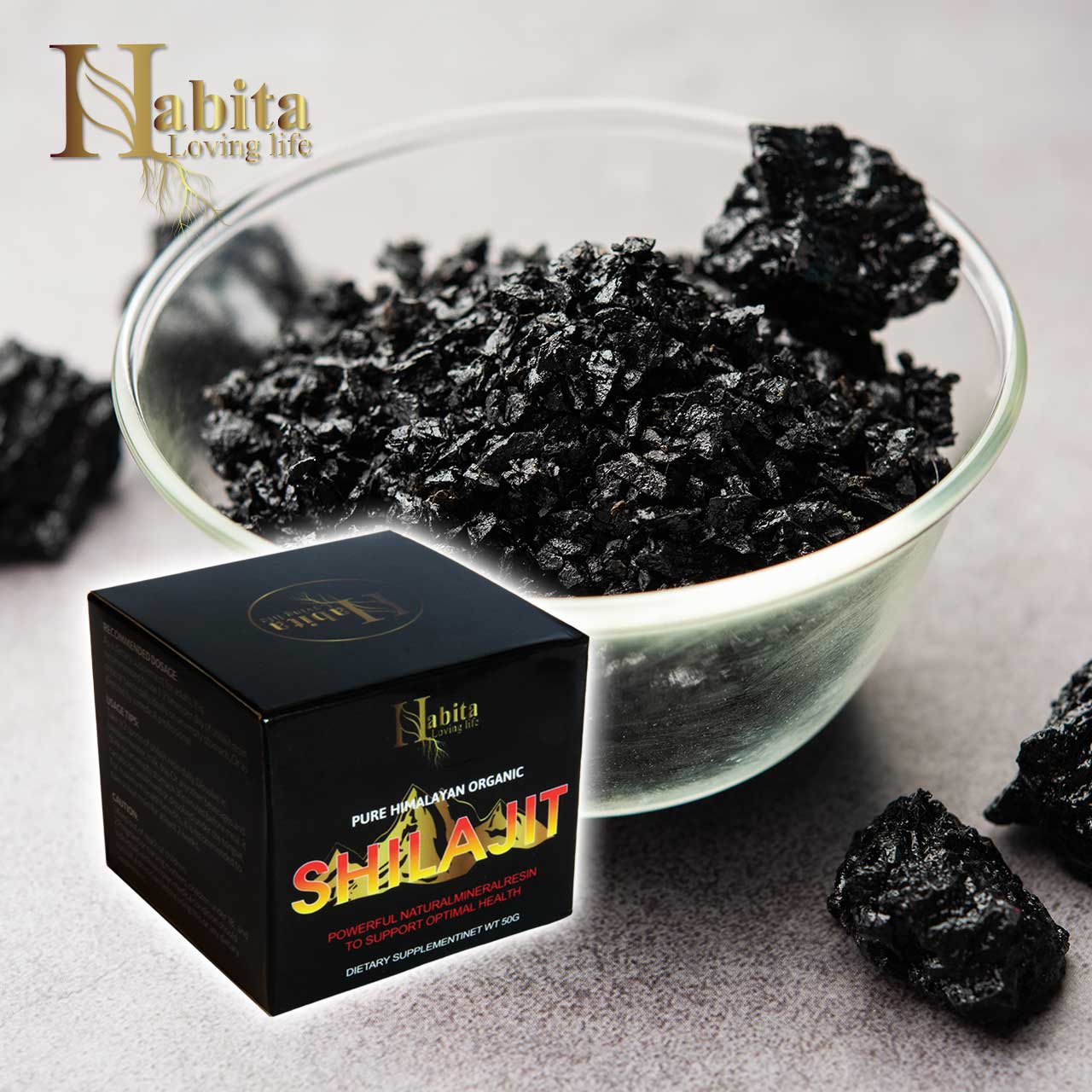 Pure Himalayan Organic Shilajit Resin Fulvic Acid Lab Tested Vegan 100% Pure 50g