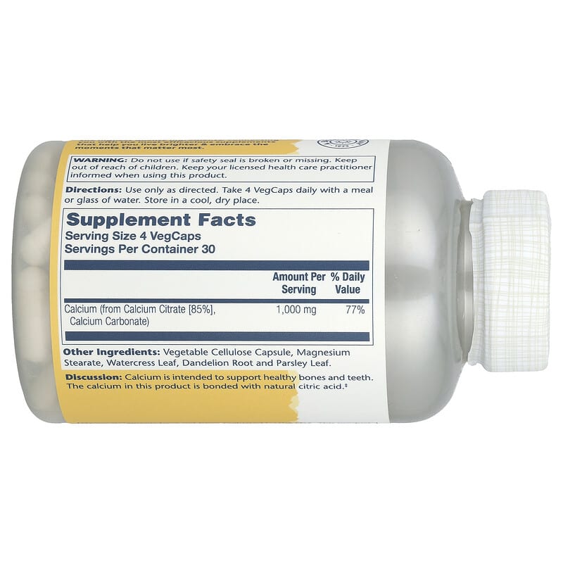 Solaray Calcium Citrate supplement bottle on a white background