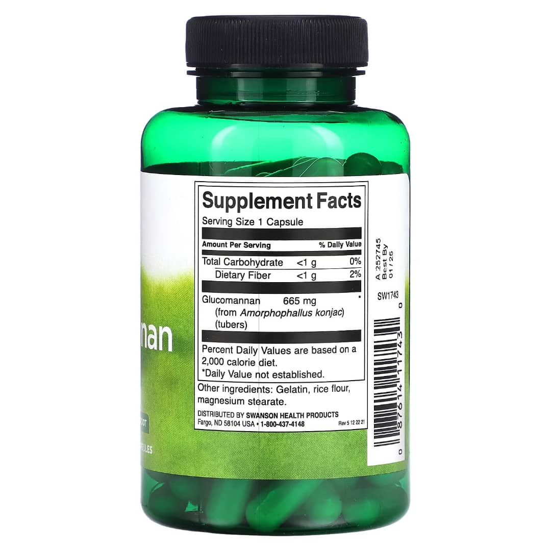 Green supplement bottle with label on a white background