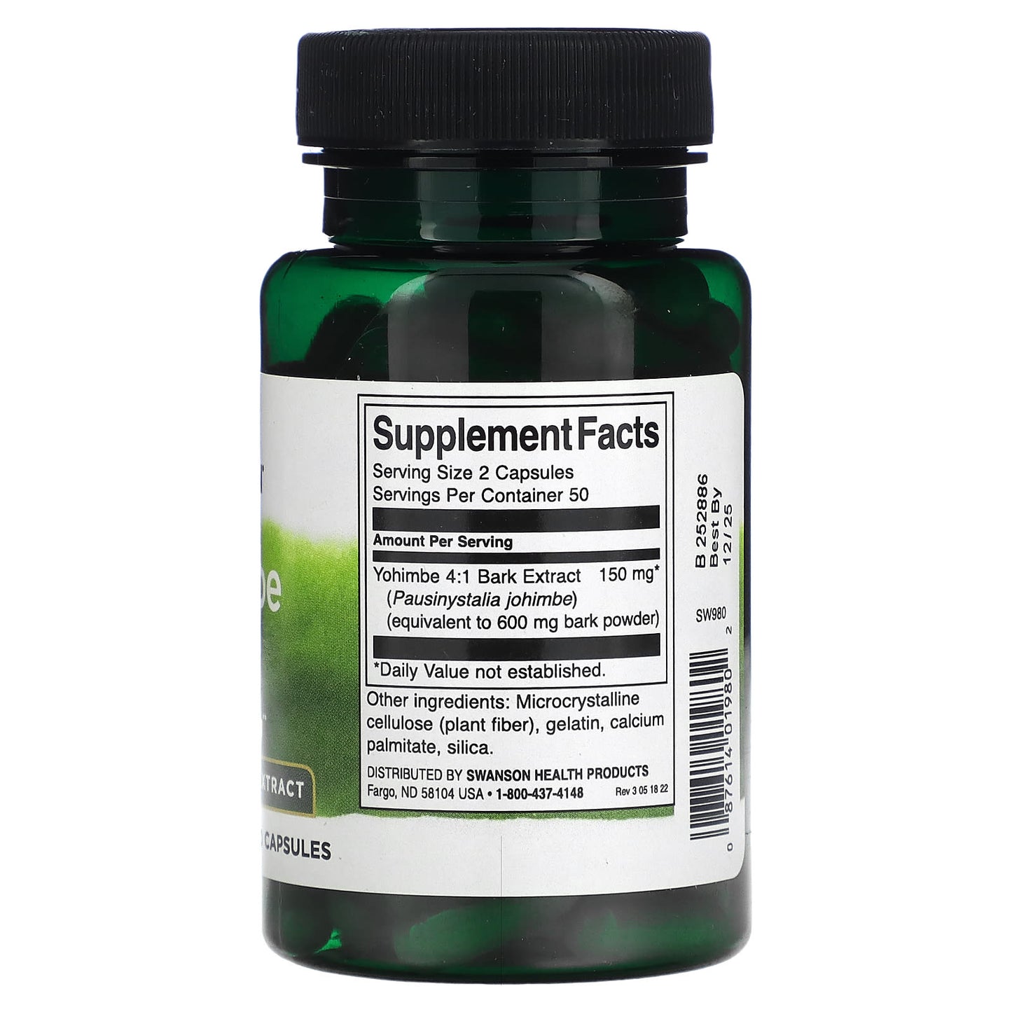 Supplement bottle with a label showing 'Supplement Facts' on a white background