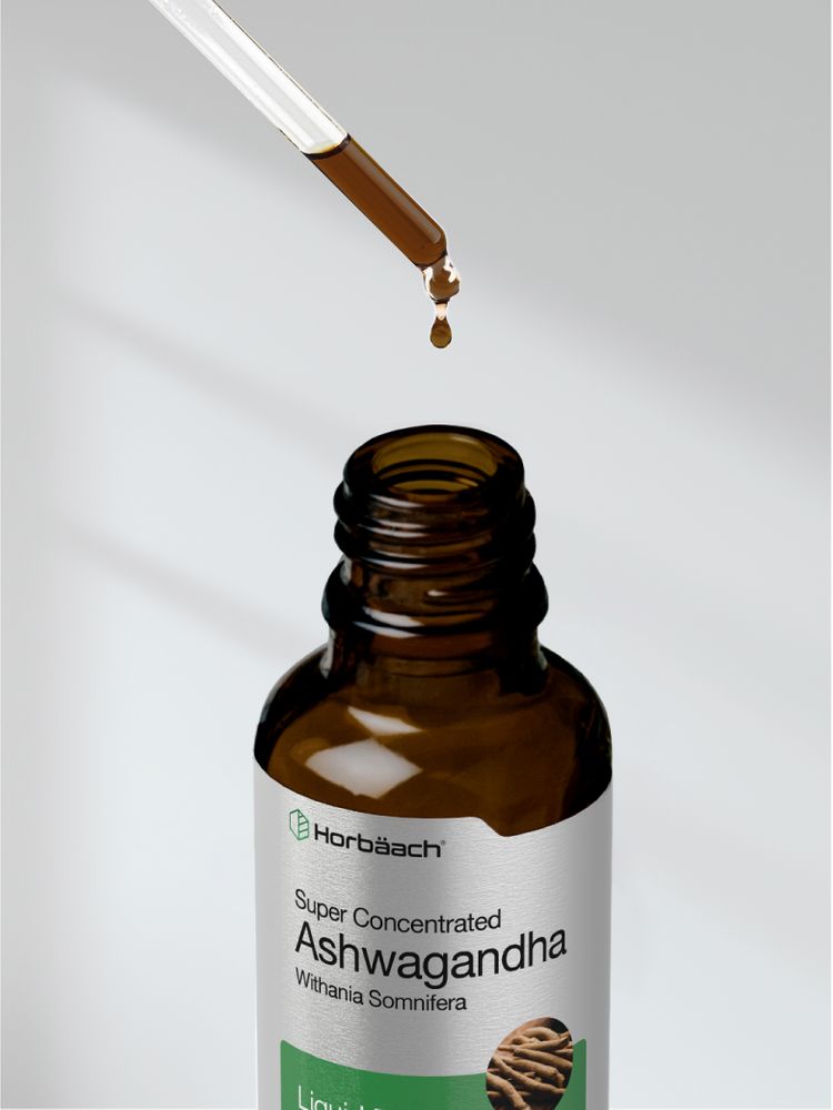 Ashwagandha Liquid Drops: 59ml Root Extract. Stress & Focus Support.
