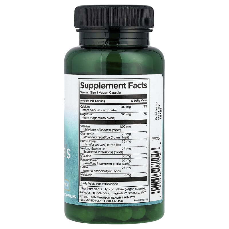 Swanson, Sleep Essentials, 60 Vegan Capsules