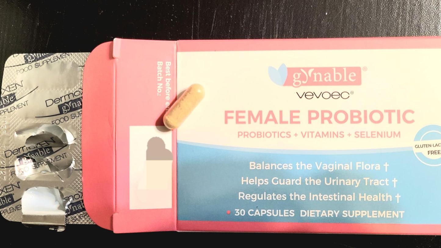 Gynable Vaginal Probiotics for Women,Female Probiotic for pH Balance with Lactobacillus 5 Billion CFU Probiotics Blend,Selenium-Vitamin D3,Promote Healthy Vaginal Odor & Vaginal Flora,30 Count