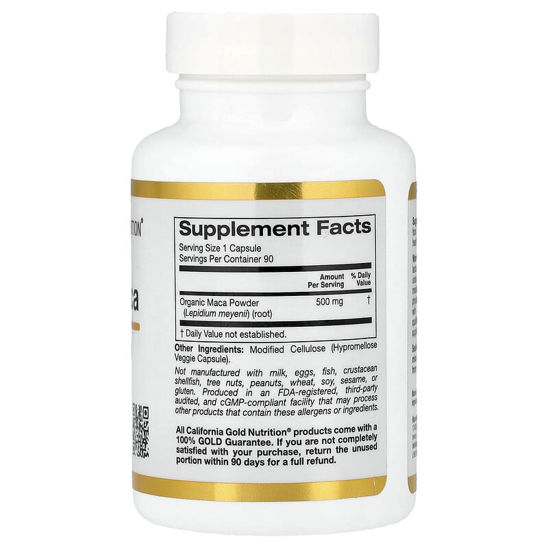 California Gold Nutrition, Peruvian Maca, 500 mg, 90 Veggie Capsules