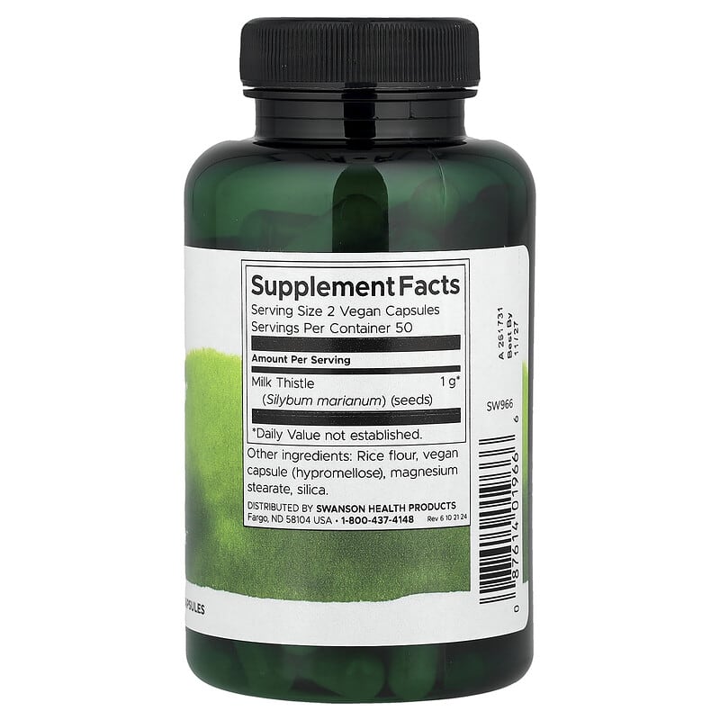 Swanson, Full Spectrum Milk Thistle, 500 mg, 100 Vegan Capsules