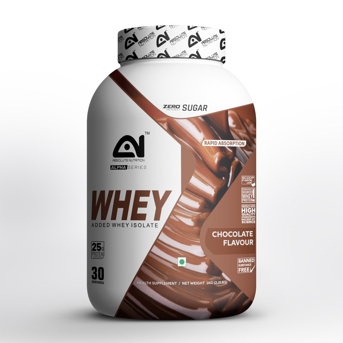 Absolute Nutrition Whey With Added Whey Isolate 1kg Chocolate