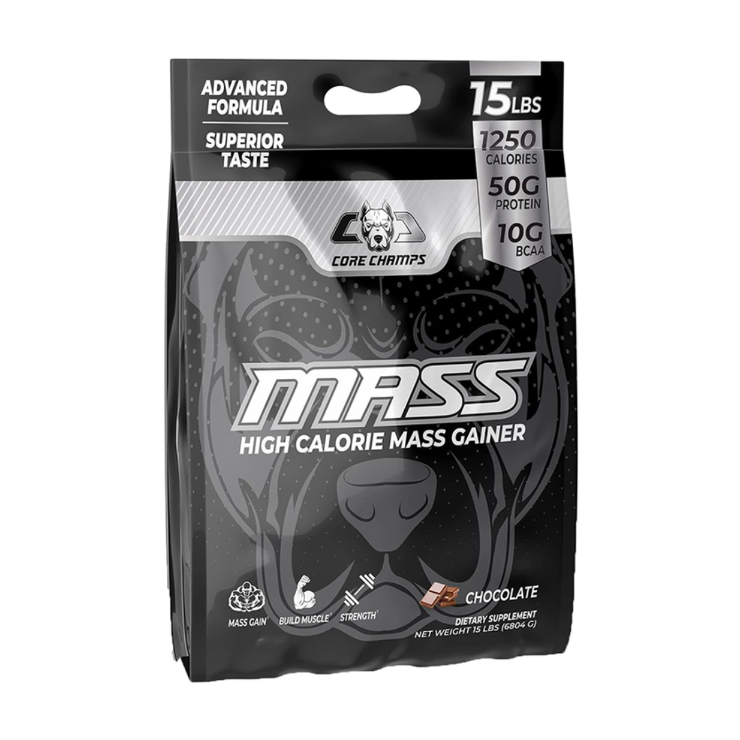 Core Champs Mass Gainer : 50g de protéines, Prise de masse propre, 6,8 kg de chocolat, 20 portions