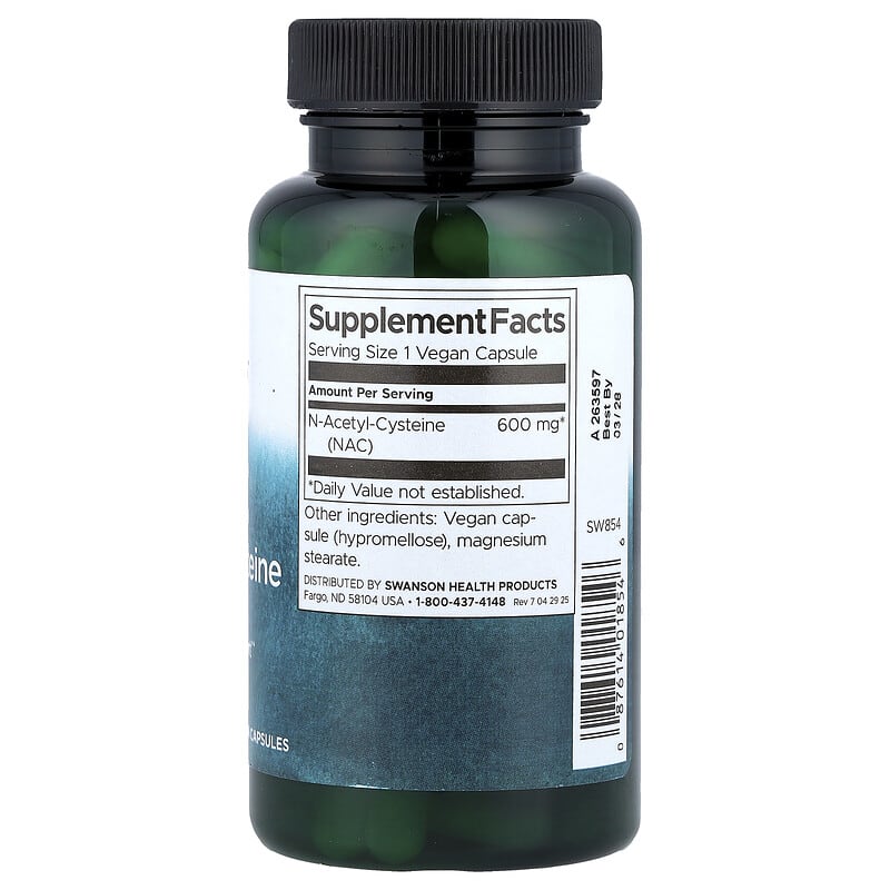 Swanson, NAC, 600 mg, 100 Vegan Capsules