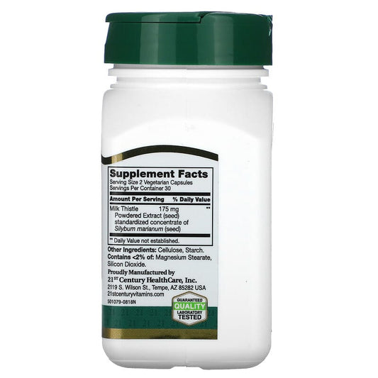 21st Century Milk Thistle Extract 175mg, 60s for healthy liver support