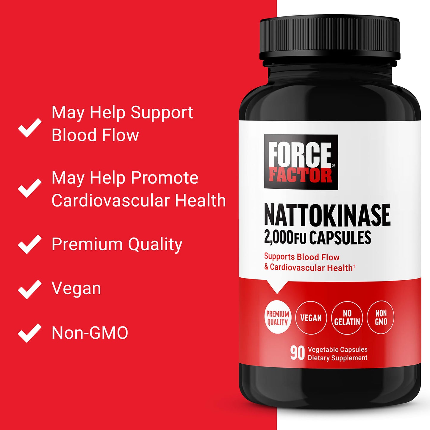 Force Factor, Nattokinase, 2 000 FU, 90 gélules végétales