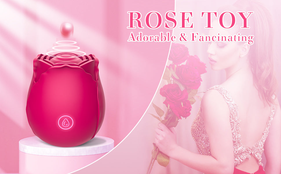 Rose Shaped Vaginal Sucking Vibrator Nipple Suction Cup Oral Sex Licking Clitoral Stimulator Women's Intimate Objects Sex Toys