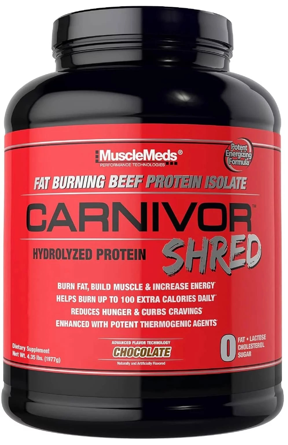 Carnivor Shred Protéine de Bœuf pour Muscles Secs + Brûleur de Graisse, Chocolat, 56 Portions