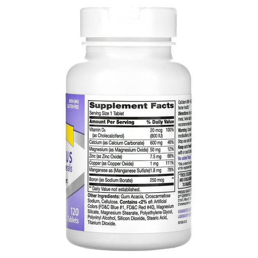 Supplement bottle labeled '21st Century 600+D3 Plus Minerals' on a white background