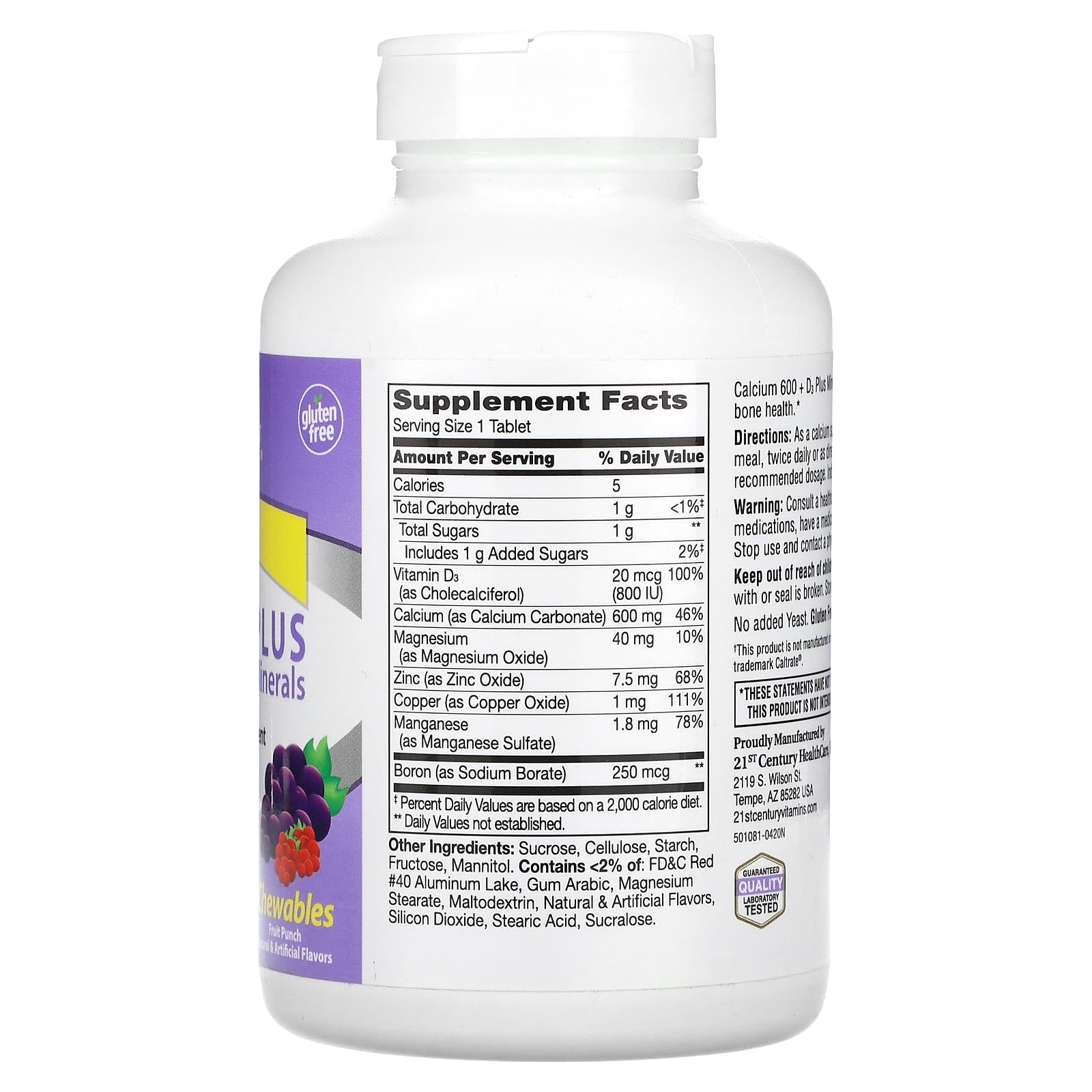 Supplement bottle with label on a white background