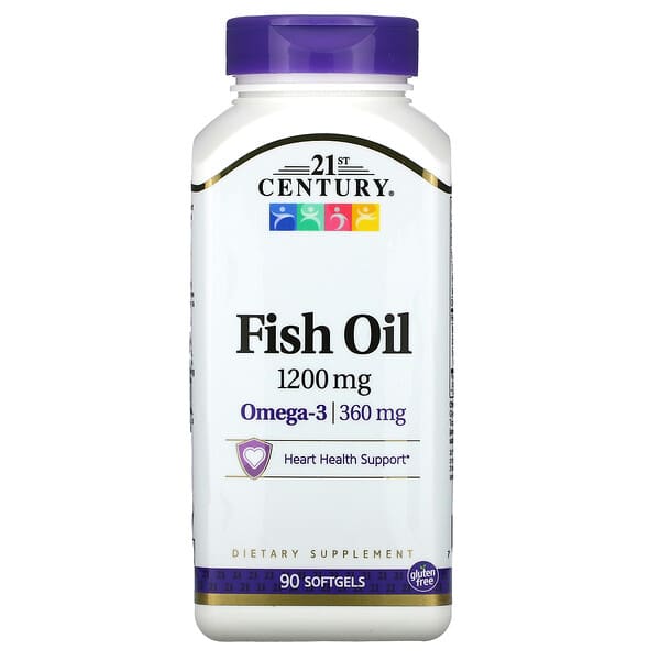 21st Century Fish Oil supplement bottle on a white background