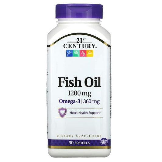 21st Century Fish Oil supplement bottle on a white background