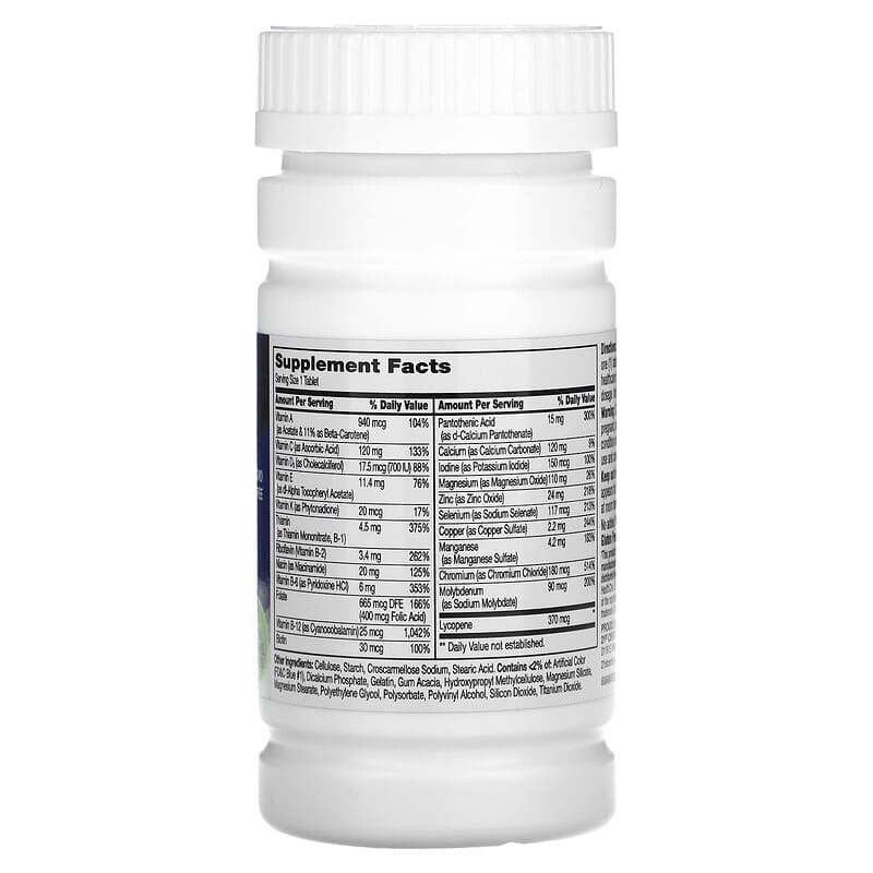 Multivitamin supplement bottle for men over 50 on a white background