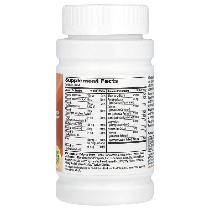 Bottle of One A Day Women's multivitamin supplement on a white background